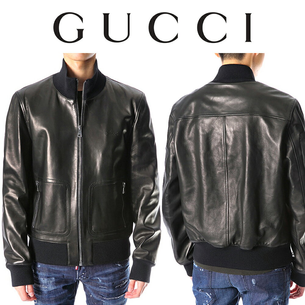 グッチ グッチ GUCCI メンズ ブラック レザー ジャケット 232889 XG102 1060 海外輸入新古品