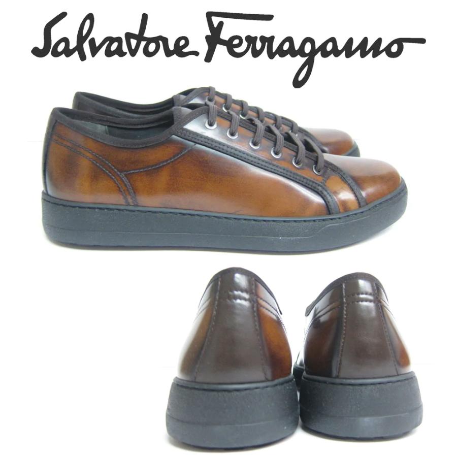 フェラガモ FERRAGAMO メンズ スニーカー 0598186 NINNA85 CACAO 海外輸入新古品