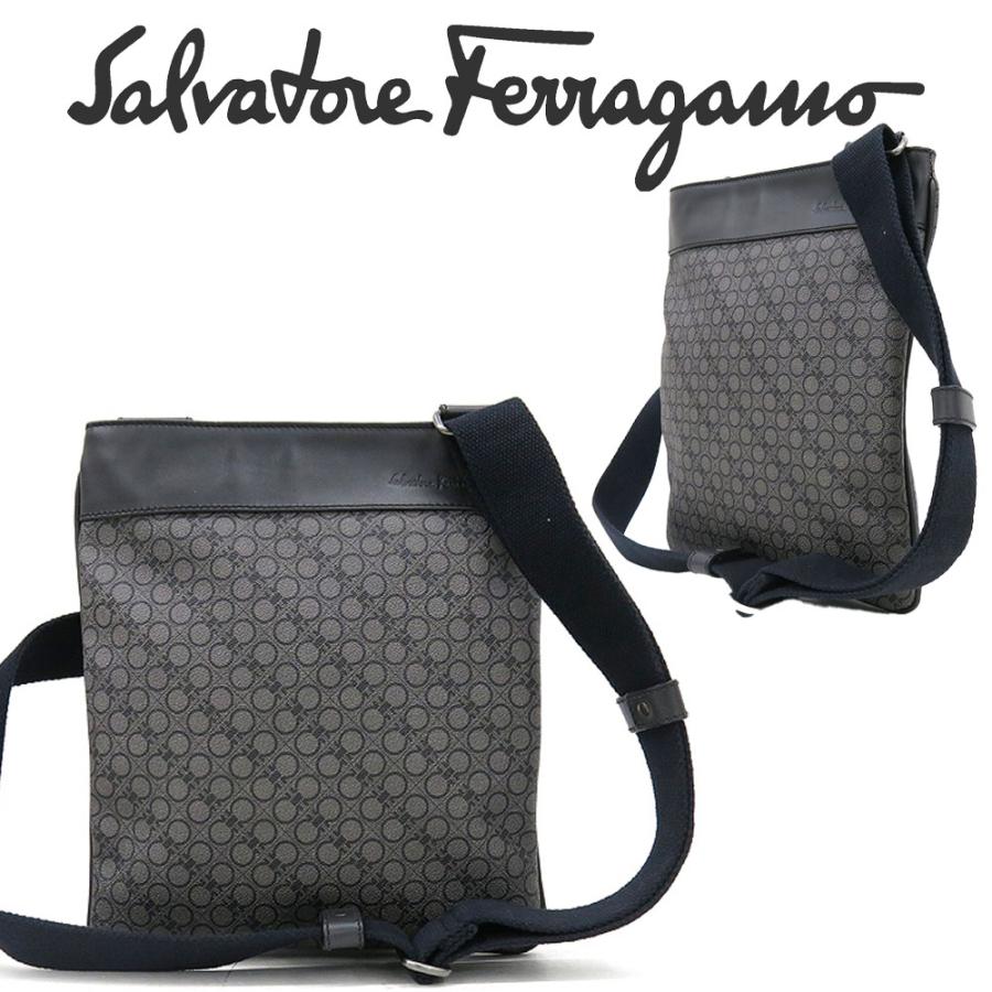 フェラガモ FERRAGAMO メンズ ショルダーバッグ 24-9774 0606129 ANTRACITE 海外輸入新古品