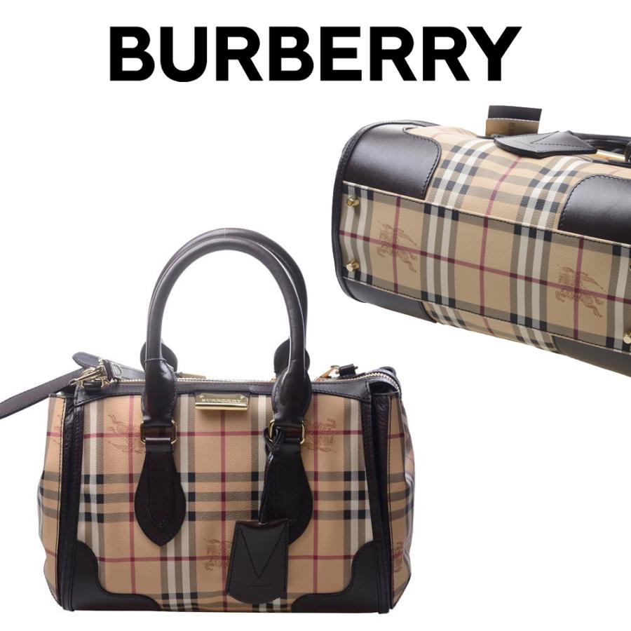 バーバリーBURBERRY レディース チェック ハンドバッグ 3870759 2070T CHOCO 海外輸入新古品