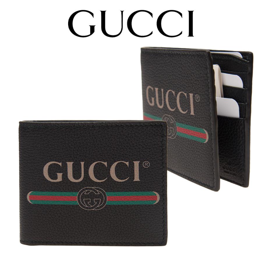 グッチ 二つ折り財布（メンズ） グッチ GUCCI メンズショートフォールドウォレット 2つ折り財布 496309 0GCAT 8163 ヴィンテージロゴプリント 海外輸入新古品