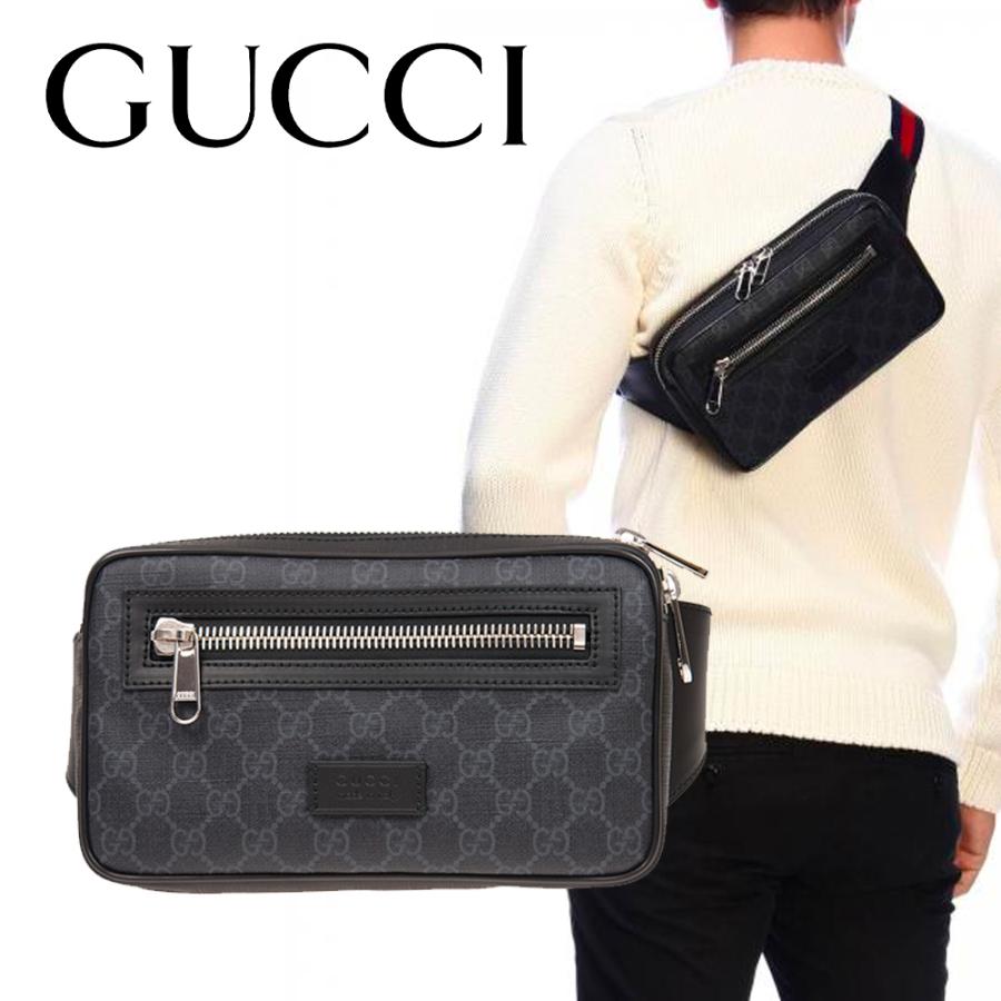 ウエストバッグ グッチ GUCCI 474293 K9RRN 1095 ボディバッグ ウエストバッグ ウェブ ストラップ ソフトGGスプリーム ブラック 海外輸入新古品