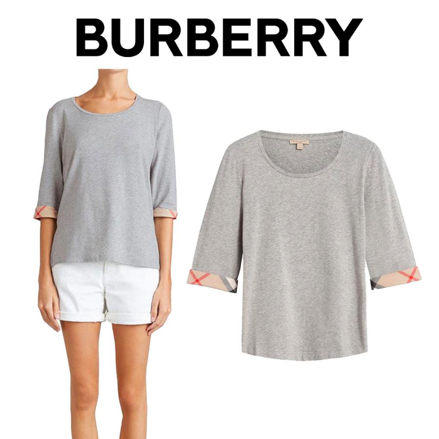 バーバリーBURBERRY レディース グレー Tシャツ 3886952 05000 PALE-GREY-M 海外輸入新古品