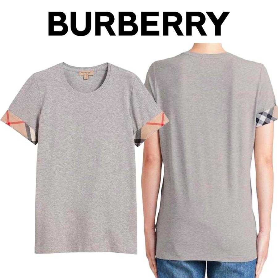 バーバリーBURBERRY レディース Tシャツ 3933905 05150 LIGHT-GREY-M グレー 海外輸入新古品