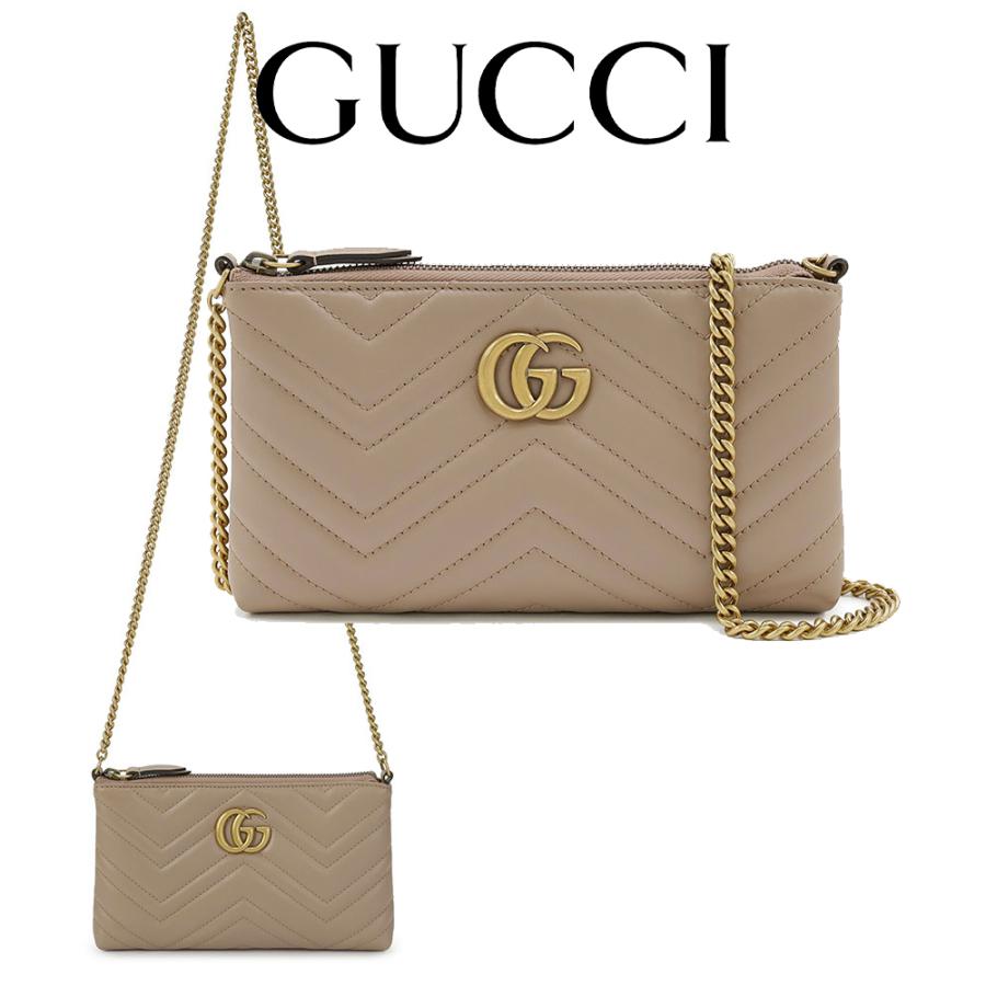 グッチ ショルダーバッグ（レディース） グッチ GUCCI ショルダーバッグ 443447 DRW1T 5729 レディース バッグ GGマーモント キルティング レザー ベージュ 海外輸入新古品