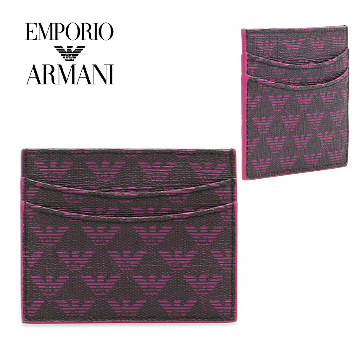 エンポリオアルマーニ EMPORIO ARMANI パープル レディースカード ホルダー YEWI24 YG835 89672 海外輸入新古品