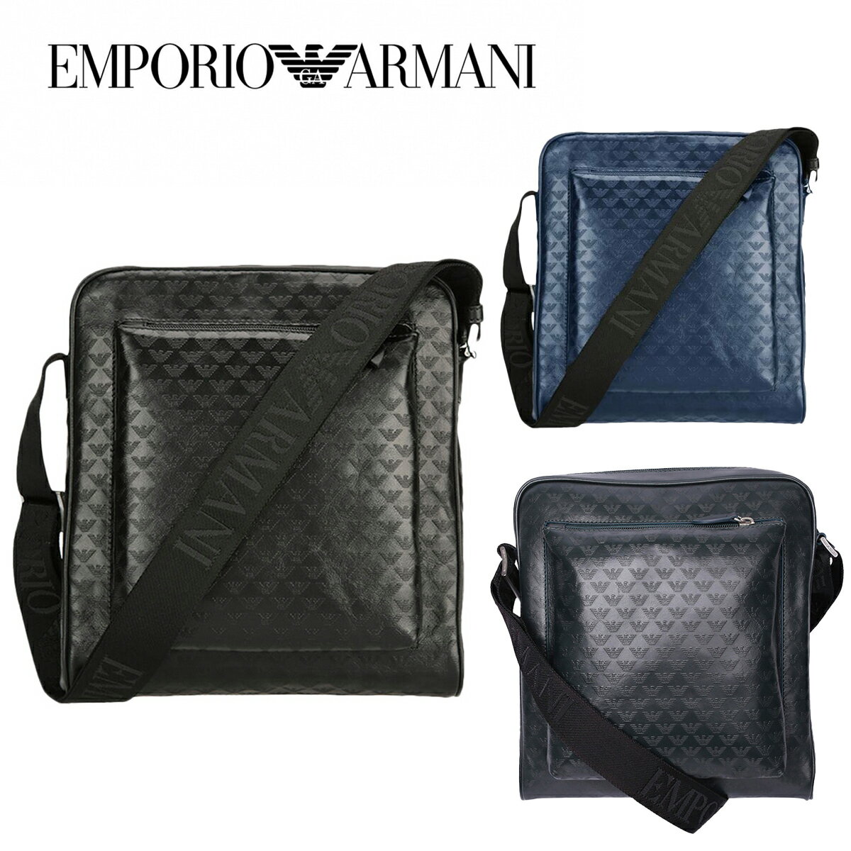 エンポリオアルマーニ EMPORIO ARMANI メンズ ショルダーバッグ YEM819 YC043 80001/ YEM819 YC043 80112/ YEM819 YC043 80482 3色 海外輸入新古品