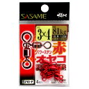 【3点購入で最大P28倍!】ささめ針 赤パワーステンオヤコ 210-P 3×4【メール便】