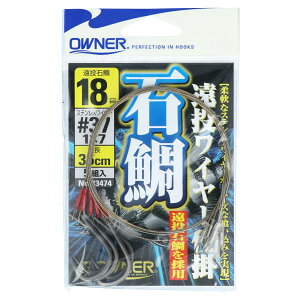 【3点購入で最大P28倍!】オーナー 遠投石鯛ワイヤー仕掛 33474 18号【メール便】