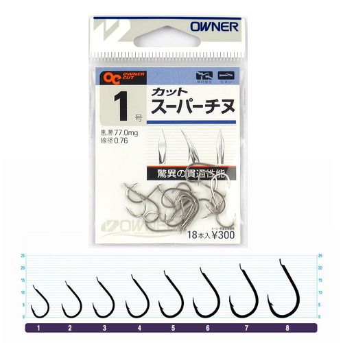 【3点購入で最大P28倍！】オーナー カット スーパーチヌ 1号 白【メール便】