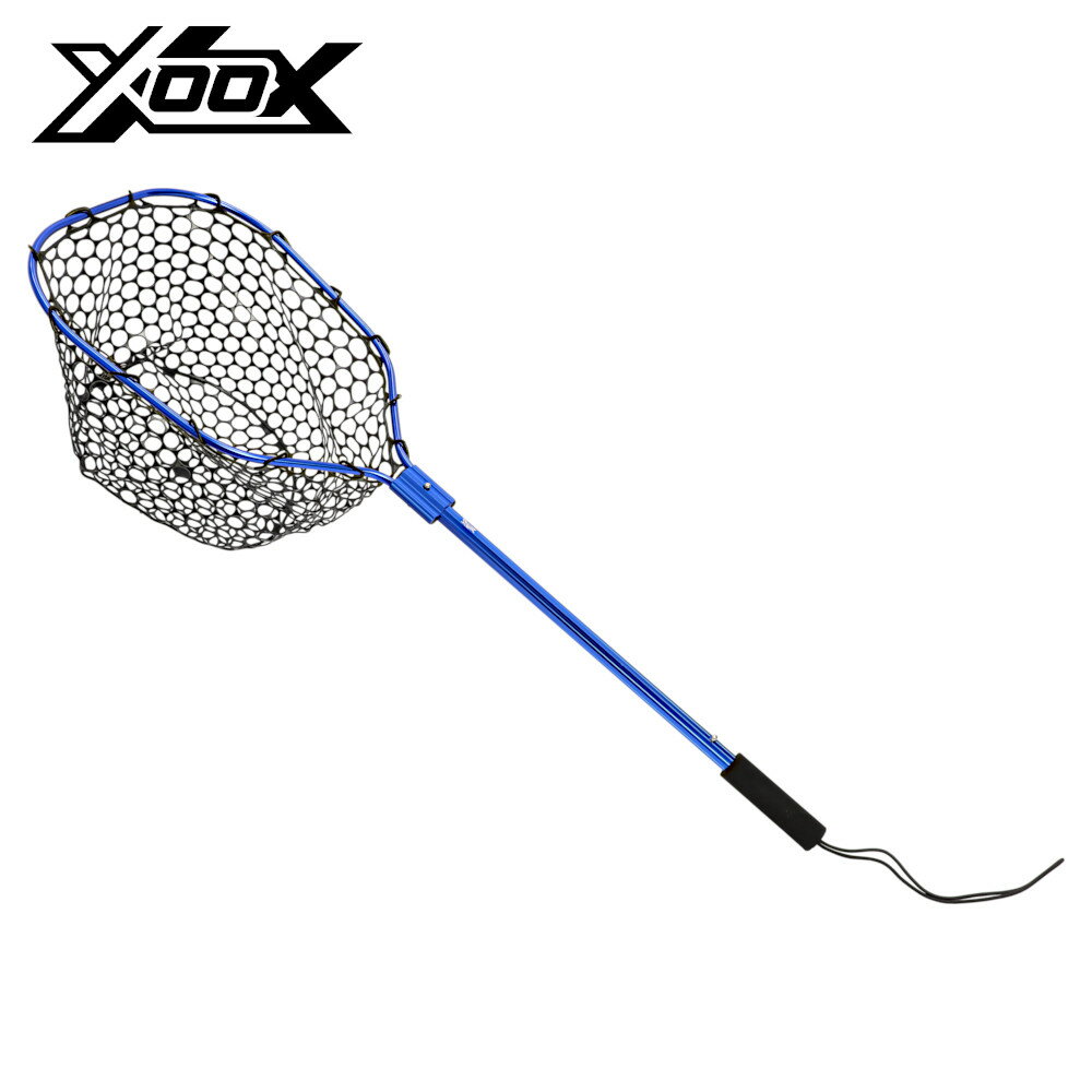 XOOX ラバーランディングネット M ブルー