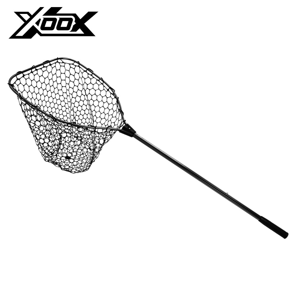 XOOX ラバーランディングネット L ブラック