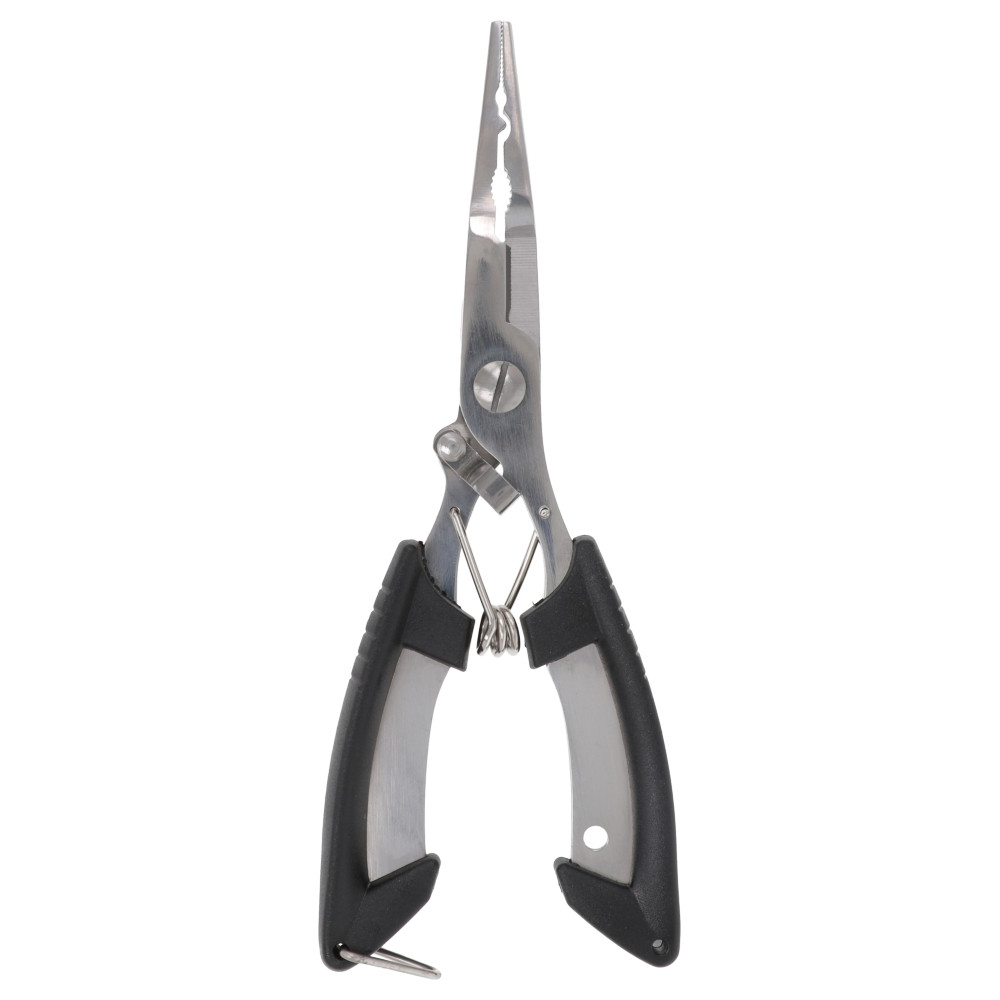 ステンレスアングラーズプライヤー ロングノーズタイプ ブラック【メール便】