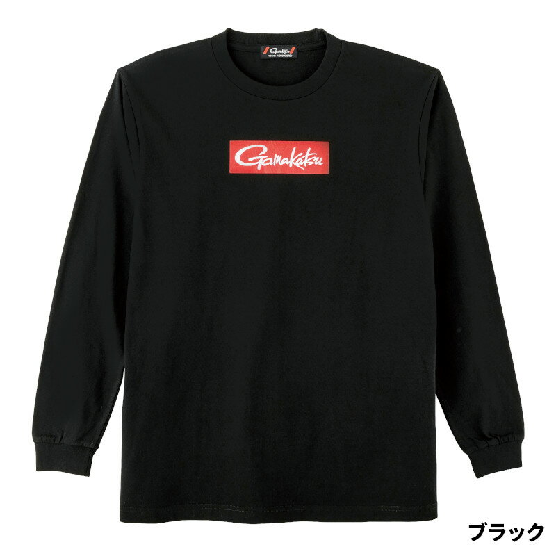 がまかつ ウェア ロングスリーブTシャツ(ボックスロゴ) M ブラック GM3811