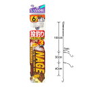 【衝撃!4点購入で最大1万ポイント!】ささめ針 投釣り 3本鈎 K−102 針6号−ハリス1号【ゆうパケット】