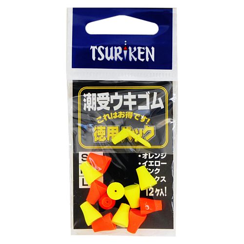 釣研 潮受ウキゴム 徳用パック M ミックス【ゆうパケット】