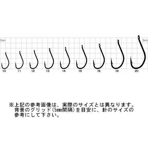 ささめ針 カン付丸セイゴ RI−05 11号 15本入 ブラック【ゆうパケット】