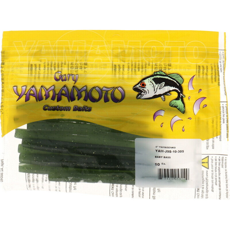 ゲーリーヤマモト ワーム 4インチ ヤマセンコー 305 ベビーバス/レインボー&ゴールド&ブラックフレーク..