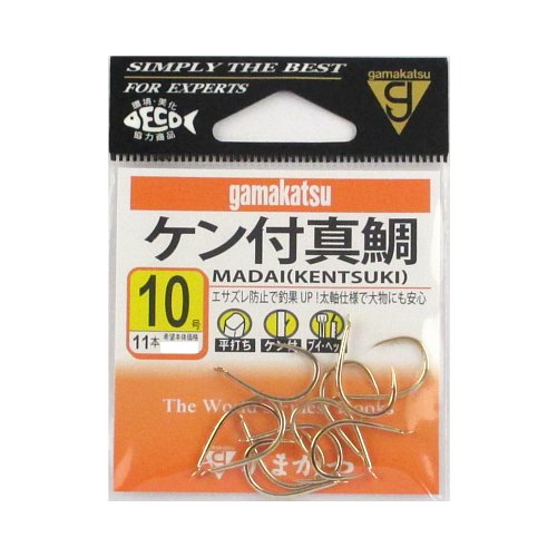 がまかつ ケン付真鯛 10号 金【ゆうパケット】