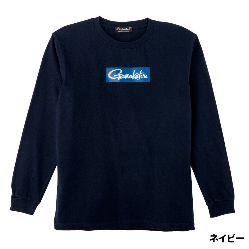 がまかつ ウェア ロングスリーブTシャツ(ボックスロゴ) LL ネイビー GM3811