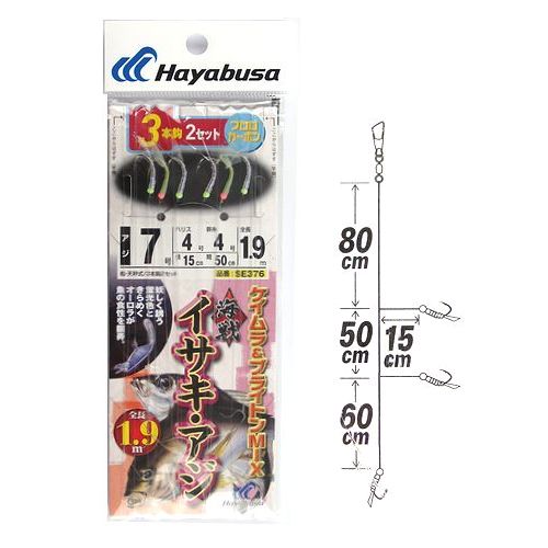 Rakuten - 海戦イサキ・アジ ケイムラ＆ブライトンMIX SE376 針7号−ハリス4号【ゆうパケット】