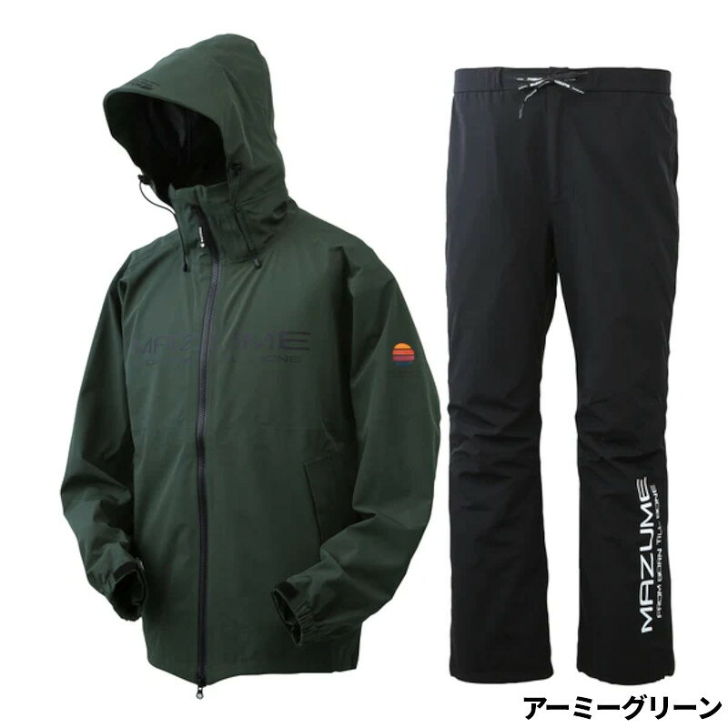 ●商品名に【同梱不可】【他商品同時注文不可】と記載されている商品は別倉庫から発送となるため同梱できません。システム上、同時注文が可能ですが、その際は勝手ながらキャンセルとさせて頂きます。キャンセルに伴い、各種キャンペーンの適用など取消となりますが、ご注文条件やポイントの補填・補償等は一切お受けできかねます。また、再度ご注文いただく際に完売となっている場合や、キャンペーン条件が異なる場合がございます。●掲載商品は複数サイトおよび実店舗で併売しています。ご注文タイミングにより欠品し、お取り寄せにお時間を頂く場合やお手配が出来ずにやむを得ずキャンセルさせて頂く場合がございます。●商品画像は代表画像です。仕様変更により商品スペックやパッケージなど変更となる場合がございます。仕様変更に伴う返品、商品交換の際の往復送料はお客様ご負担となります。●店舗都合・お客様都合に依らずご注文内容の修正やキャンセルを行った際に在庫なしとなる場合やポイント、クーポンなど各種キャンペーンが適用外となる場合がございます。大変恐縮ながらこのような場合でも補填などは出来かねますのでご了承下さい。【オレンジブルー/ORANGE and BLUE】レッドムーンシリーズで培った技術を取り入れながら、ロープライスで展開するmazumeのNEWレインスーツシリーズ!!機能のベースはレッドムーンシリーズの哲学に準じながら、素材を吟味することでこの価格を可能にしました。コストパフォーマンス重視のモデルのため、パンツにはポケットはついておりません。■機能耐水圧：10000mm透湿性：5000g/平方メートル■フィッシング専用設計「フィッシングフィット」搭載一般的なレインジャケットとは異なり、キャストやシャクリといった腕を上げる動作を前提に設計された特別なカッティング。袖の取り付け角度を上向きに調整することで、肩の突っ張りを最小限に抑え、動きやすさを徹底追求しています。カラー:アーミーグリーンサイズ:L≪関連商品≫ネイビー Mネイビー Lネイビー LLネイビー 3Lアーミーグリーン Mアーミーグリーン Lアーミーグリーン LLアーミーグリーン 3Lタン Mタン Lタン LLチャコール Mチャコール Lチャコール LLチャコール 3Lバーガンディ Sバーガンディ Mバーガンディ Lバーガンディ LLバーガンディ 3L TKM-04-01-06 MZRS-889