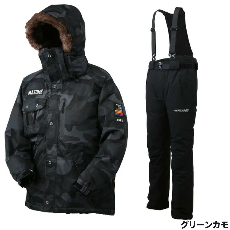 【アウトレット】 オレンジブルー 防寒ウェア マズメ コアオールウェザースーツ LL グリーンカモ MZFW-866