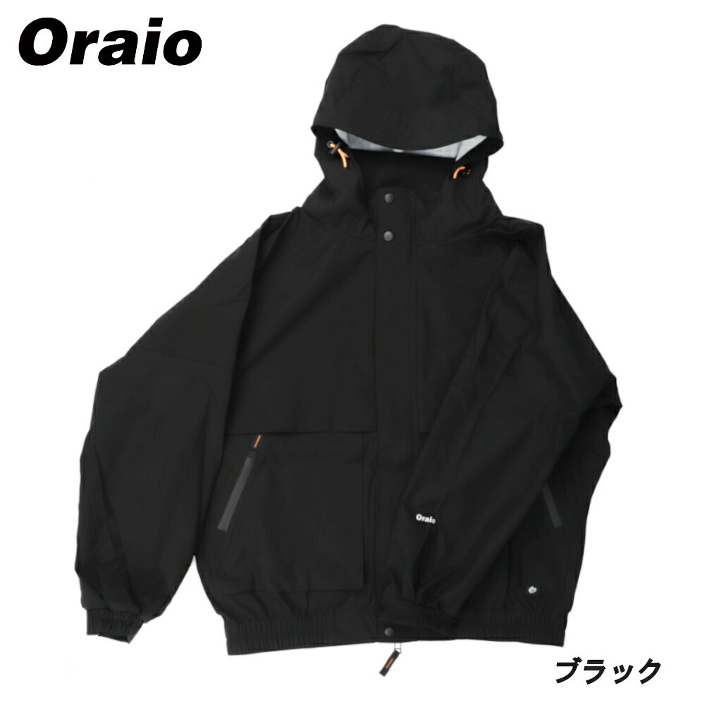 ウェア Oraio(オライオ) 2.5層 ウォータープルーフ ジャケット L ブラック