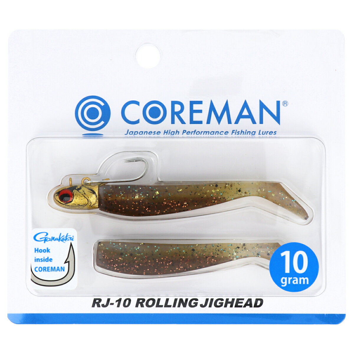 【スーパーSALE！3点購入で最大P26倍！】コアマン ワーム RJ-10 ローリングジグヘッド #045 ゴールドヘッド/ハゼドンコ【ゆうパケット】