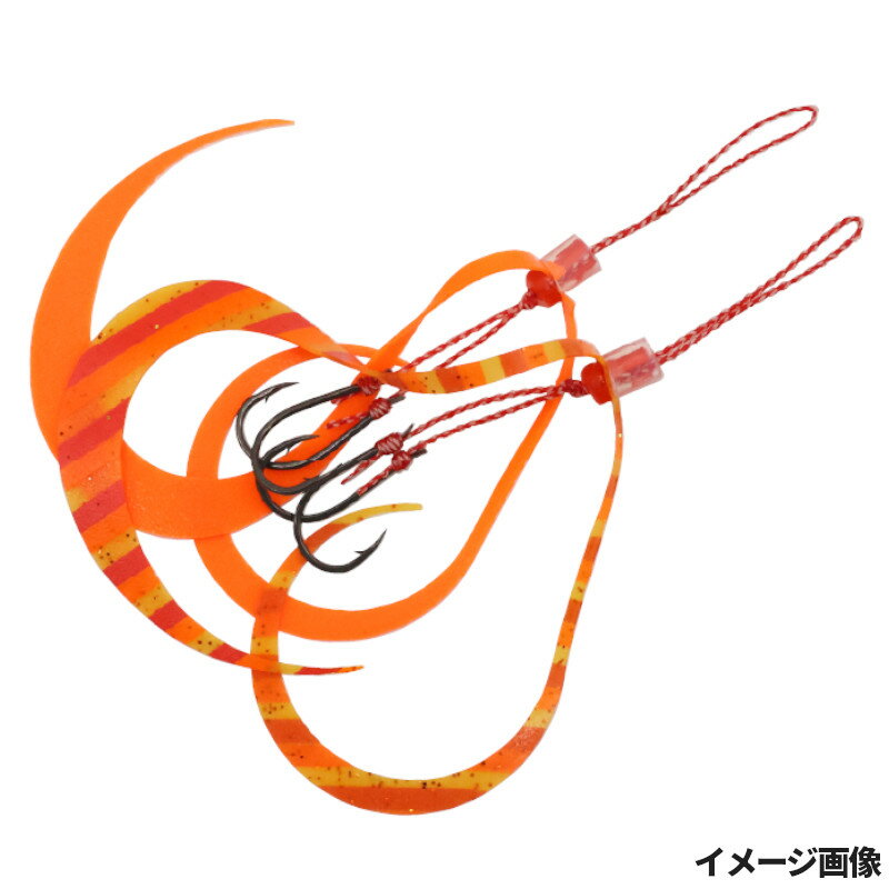 Rakuten - 【スーパーSALE！最大P10倍&お得なクーポン配布中！】バルキーカーリーフックセット 地獄掛け アソート 針4号 1.ブライトオレンジ&トリプルオレンジゼブラ【ゆうパケット】