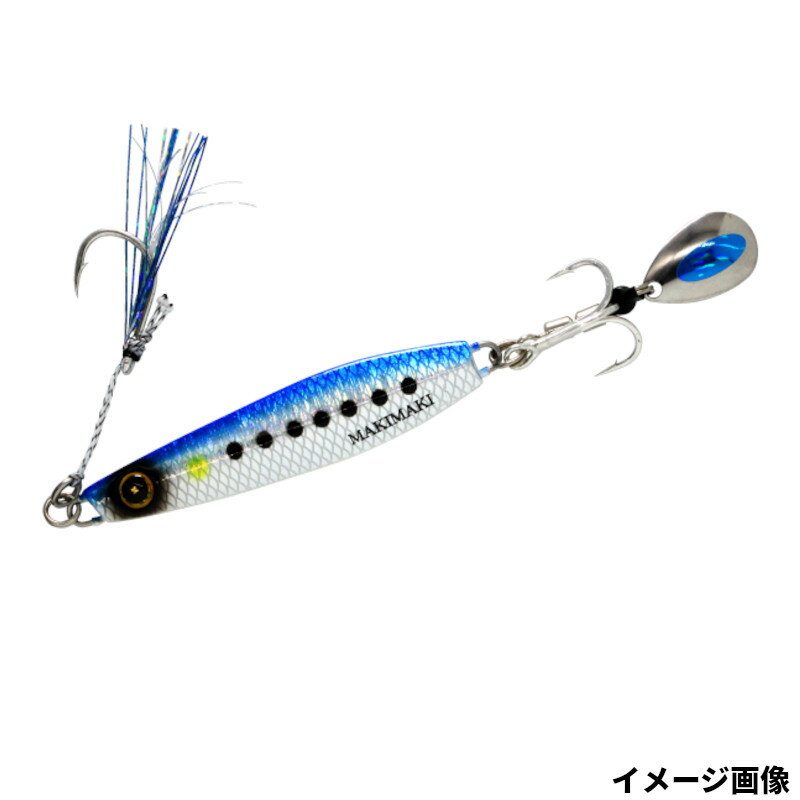 カンタン巻くだけブレードジグジャックアイマキマキ 80g リアル魚鱗ブルーイワシ網目夜光