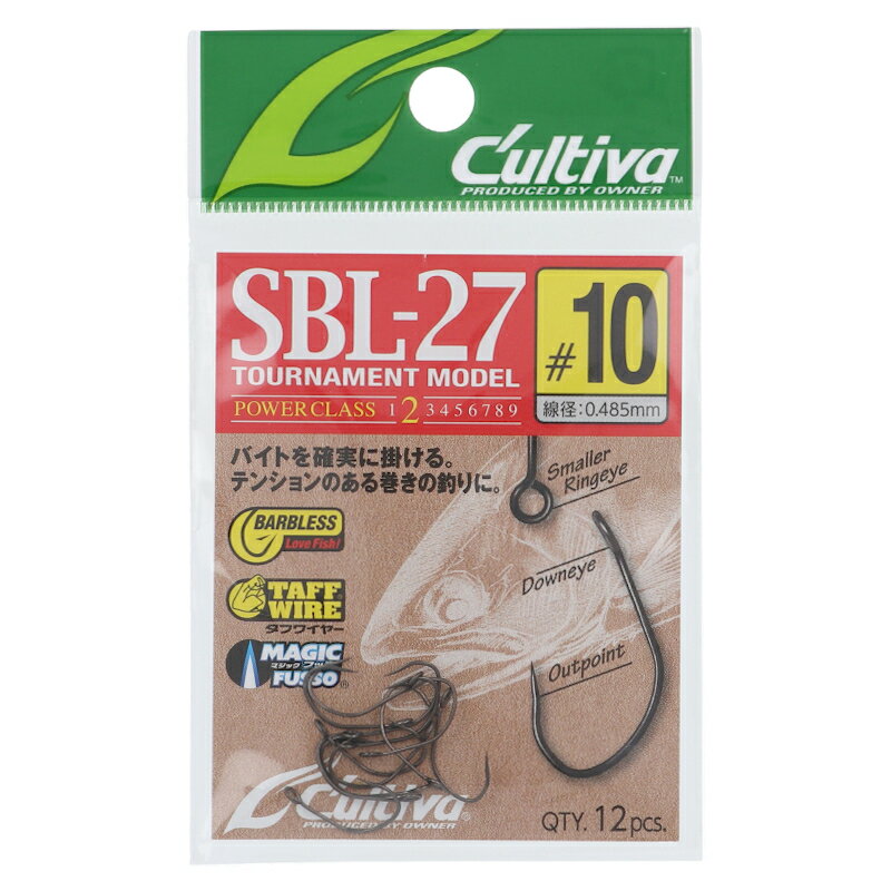 【スーパーSALE！3点購入で最大P26倍！】オーナー カルティバ SBL-27 シングル27バーブレス #10 No.12336【ゆうパケット】