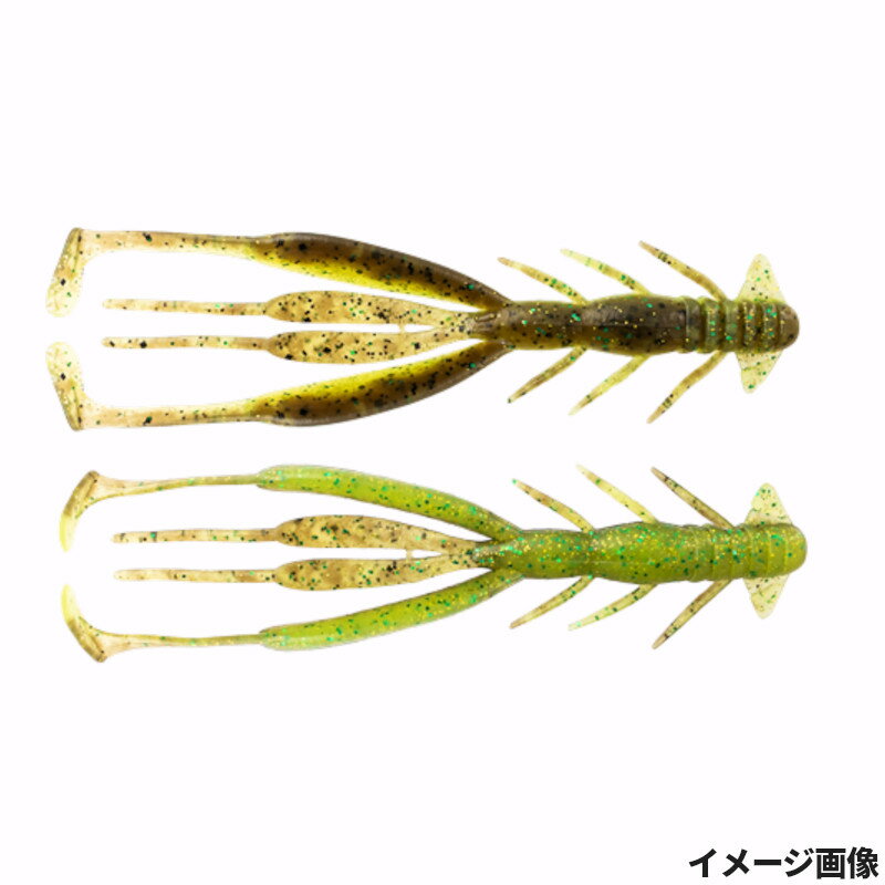 Jackall Worm Bleeker Jimmy Shrimp 3.8inch Green Pumpkin / Chart
