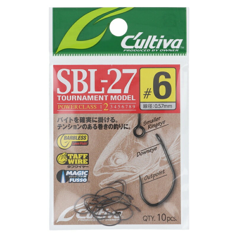 【スーパーSALE！3点購入で最大P26倍！】オーナー カルティバ SBL-27 シングル27バーブレス #6 No.12336【ゆうパケット】
