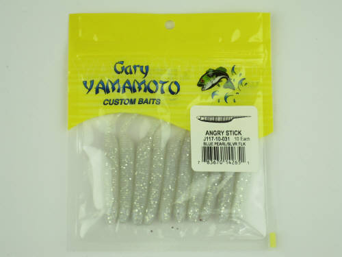 ゲーリーヤマモト ワーム 3インチ アングリースティック 031（パールホワイト／シルバーフレーク）【ゆうパケット】