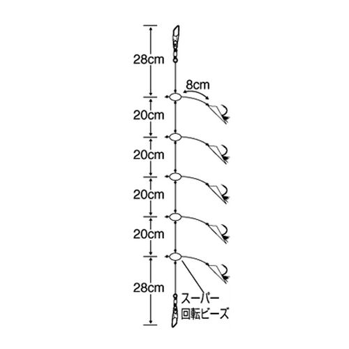 【現品限り】 ささめ針 堤防遠投デカアジ ハゲ皮アピール Z−007 針5号−ハリス3号−幹糸6号【ゆうパケット】