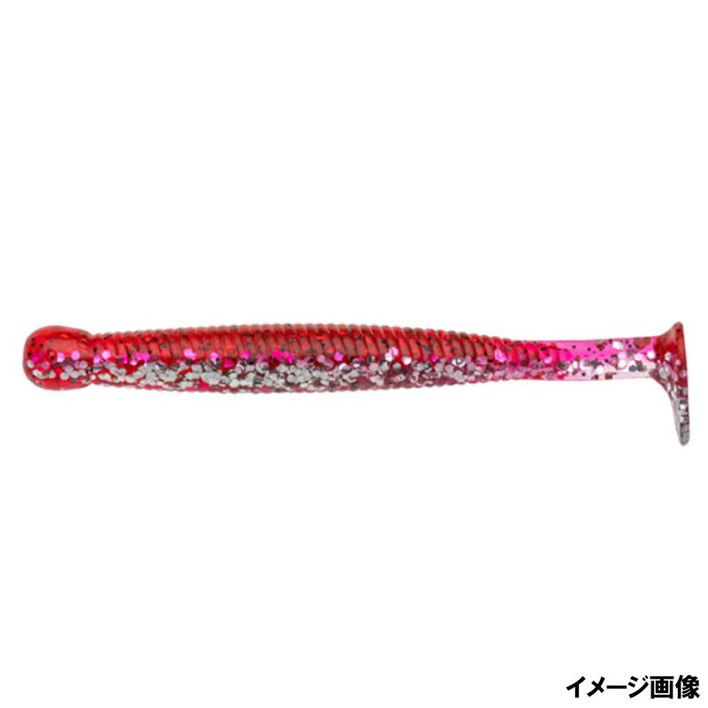 Ecogear Worm Grass Minnow L 3-1/4inch #111 Clear Glt/Red Small Black + Red Glt Back