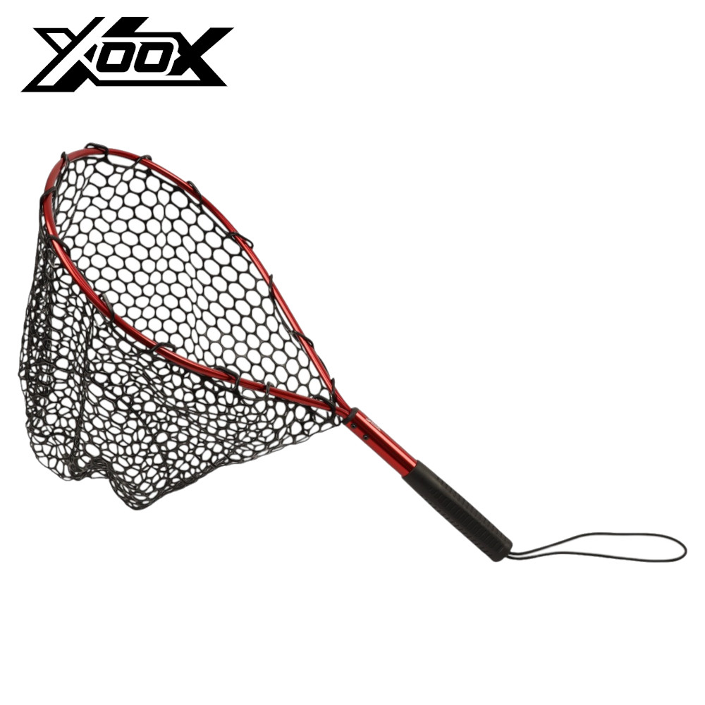 【スーパーSALE！3点購入で最大P26倍！】XOOX ラバーランディングネット ショート M レッド...