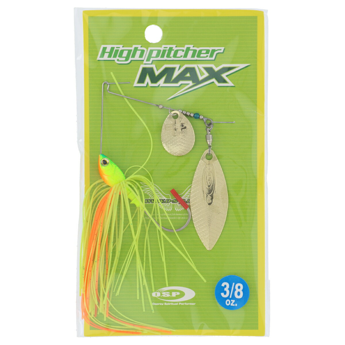 オーエスピー スピナーベイト ハイピッチャーMAX 3/8oz TW S35 インパクトライムチャート【ゆうパケット】