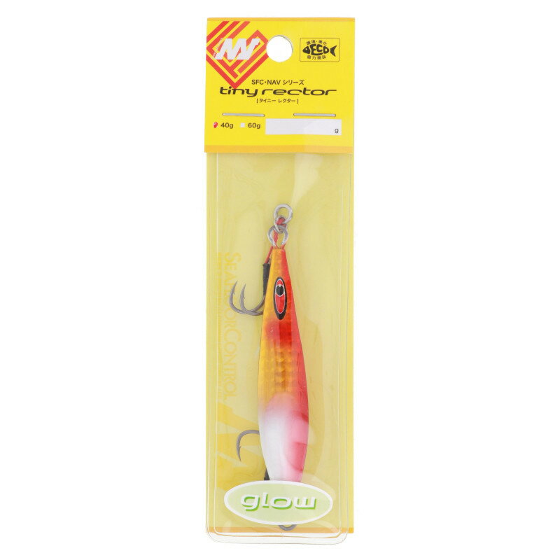 【枚数限定お年玉クーポン！】シーフロアコントロール ジグ タイニーレクター フック付 40g アカキンティップグロー【ゆうパケット】