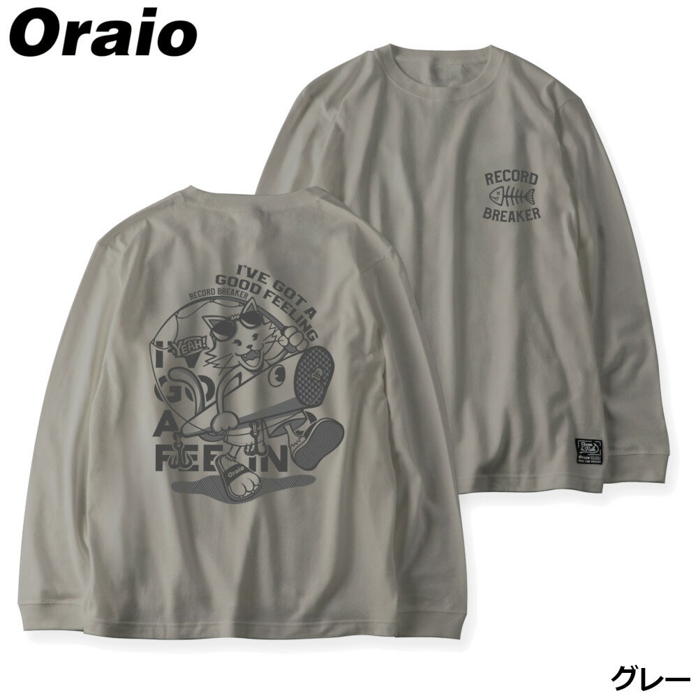 ウェア Oraio(オライオ) グラフィックビック ロンT RBネコ S グレー
