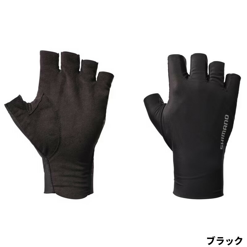 【お買い物マラソン！3点購入でP最大28倍！】シマノ グローブ 05 センシティブ グローブ 5 L ブラック GL-007Y 5本切【ゆうパケット】