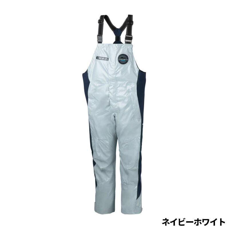 ●商品名に【同梱不可】【他商品同時注文不可】と記載されている商品は別倉庫から発送となるため同梱できません。システム上、同時注文が可能ですが、その際は勝手ながらキャンセルとさせて頂きます。キャンセルに伴い、各種キャンペーンの適用など取消となりますが、ご注文条件やポイントの補填・補償等は一切お受けできかねます。また、再度ご注文いただく際に完売となっている場合や、キャンペーン条件が異なる場合がございます。●掲載商品は複数サイトおよび実店舗で併売しています。ご注文タイミングにより欠品し、お取り寄せにお時間を頂く場合やお手配が出来ずにやむを得ずキャンセルさせて頂く場合がございます。●商品画像は代表画像です。仕様変更により商品スペックやパッケージなど変更となる場合がございます。仕様変更に伴う返品、商品交換の際の往復送料はお客様ご負担となります。●店舗都合・お客様都合に依らずご注文内容の修正やキャンセルを行った際に在庫なしとなる場合やポイント、クーポンなど各種キャンペーンが適用外となる場合がございます。大変恐縮ながらこのような場合でも補填などは出来かねますのでご了承下さい。汚れに強く動きやすい設計のオシアイージーケアビブは、オフショアアングラーに最適。特殊生地で汚れが付きにくく、3層構造とストレッチ素材で快適な着ごこちを実現しています。ベンチレーションや面ファスナーで温度調整・風対策も可能。通気性とレイヤリングを考慮したやや大き目のサイズ設計でオールシーズン活躍します。[26new04]カラー:ネイビーホワイトサイズ:XLサイズ（詳細）1:参考重量 657g (Lサイズ)素材1:[表] ナイロン100%(ポリウレタン防水加工)、[裏面] ポリエステル100%素材2:[ストレッチ部分] ナイロン100%(ポリウレタン透湿防水加工)、[裏面] ポリエステル100%素材3:[部分] ナイロン100%≪関連商品≫ネイビーホワイト 2XLネイビーチャコール Mネイビーチャコール Lネイビーチャコール XLネイビーチャコール 2XLネイビーホワイト Mネイビーホワイト Lネイビーホワイト XL TKM-04-01-06 BC-050020 オシア RA-071Z