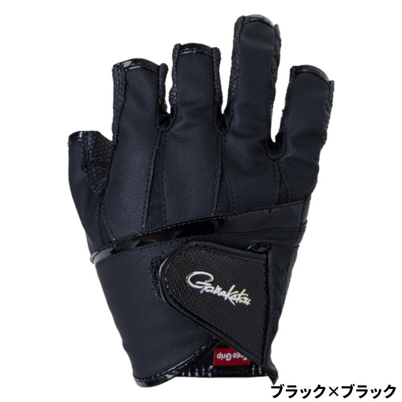 乐天商城 - 【スーパーSALE！最大P10倍&お得なクーポン配布中！】がまかつ グローブ エルゴグリップグローブ(5本切/ハーフショート) GM7296 M ブラック×ブラック