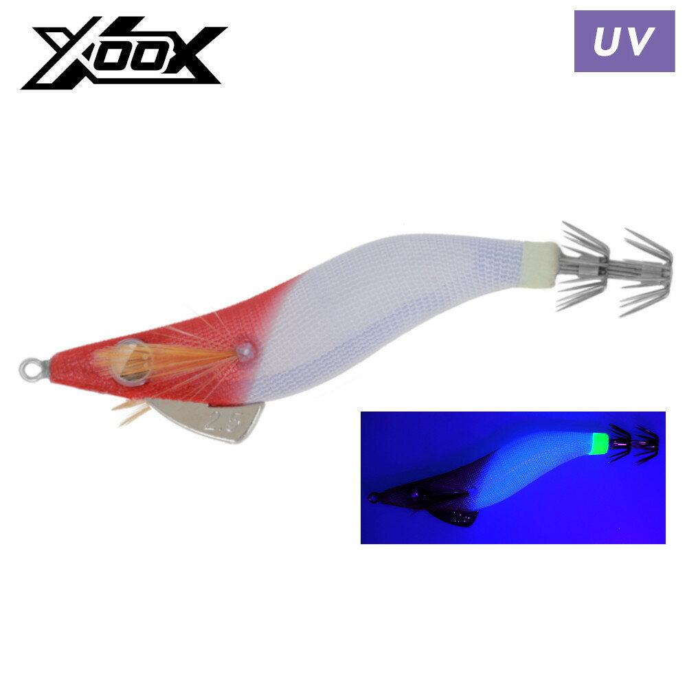 XOOX GROOVY (グルービー) 2.5号 ケイムラ赤白【ゆうパケット】