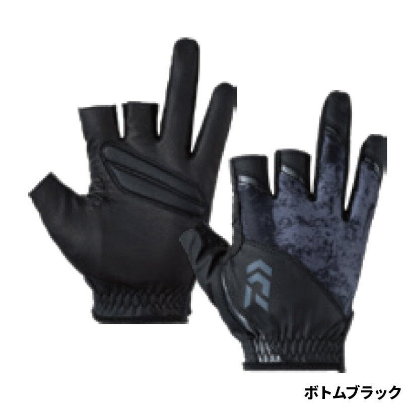 ダイワ グローブ DG-2023 アイスドライ パッド付きグローブ 3本カット L ボトムブラック【ゆうパケット】