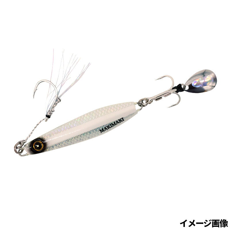 カンタン巻くだけブレードジグジャックアイマキマキ 80g リアル魚鱗シラスダブルグロー