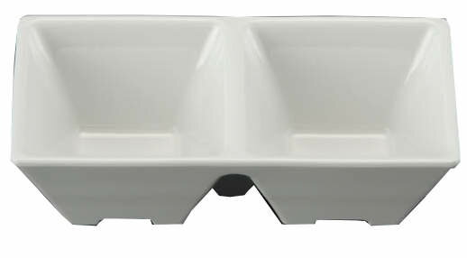 Rakuten - 国際化工 マルケイ クリスタ 二連角小鉢 アイボリーホワイト・C E139 IWC メラミン食器 メラミンウェア