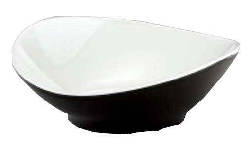 国際化工 マルケイ クリスタ うねり深皿 中 黒内白・C E162 BWC メラミン食器 メラミンウェア