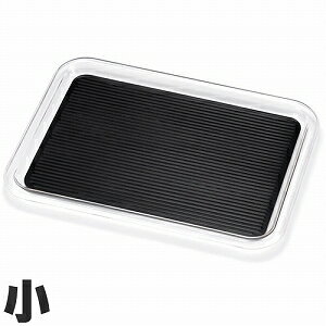 曙産業 トレー クリア マジックトレー 滑り止め付 角 小 264×187mm ブラック MT-1031 ブラック